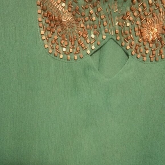 Denim 24/7 Teal Asymmetrical Dress with Silver Embellishments - Picture 7 of 11